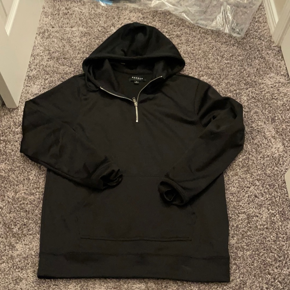 End black quart zip hoodie